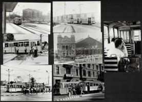 Budapesti villamosok tétele, 13 db fotó, többsége datált, egy kivételével vintage kópiák, 9x12 cm és 10x15 cm között