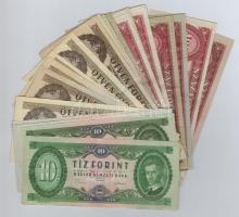 25db-os forint bankjegy tétel 10-20-50-100 forintos címletek T:II,III nagyrészt szép, ropogós papírral