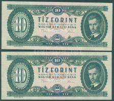 1975. 10Ft (2x) egymásutáni sorszámokkal T:II+