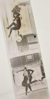cca 1970 Erotikus és pornó fotónegatívok, 24 felvétel 3 tekercsen, 6x9 cm