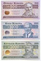 2012. 500K + 1000K + 2000K + 5000K + 10.000K + 20.000K Balatoni Korona, helyi pénz, mindegyik 000000-ás sorszámmal és MINTA perforációval T:I