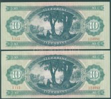 1975. 10Ft (2x) egymásutáni sorszámokkal T:II+