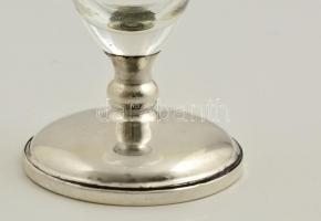 Hamilton ezüst (Ag.) váza üveg betéttel, jelzett, m:22 cm, bruttó:183 g