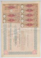 Budapest 1926. "Belvárosi Takarékpénztár Részvénytársaság" öt részvénye egyben 250P-ről (2...