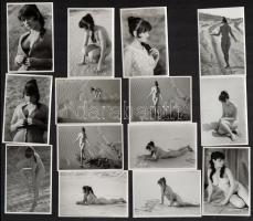 cca 1976 A bugaci homokdűnék legszebb virágszála, 13 db vintage fotó Vincze János (1922-1998) fotóművész hagyatékából, 6x9 cm / 13 erotic photos, 6x9 cm