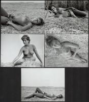 cca 1974 Fiatalka első sorozata, szolidan erotikus fényképek, 13 db vintage negatívról készült mai n...