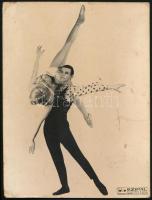 cca 1940 Balett táncosok, foto Szipál műterméből, kartonra kasírozva, 24x18 cm