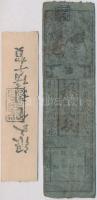 Japán / Tokugava-sógunátus ~1700-1800. "Hansatsu" bankjegy (2xklf) T:III- Japan / Tokugawa Shogunate ~1700-1800. "Hansatsu" note (2xdiff) C:VG