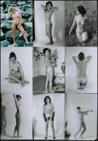 cca 1977 Szolidan erotikus fényképek maxi tétele, 33 db vintage negatívról készült mai nagyítások, 9...