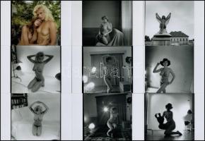 cca 1974 Pajkos, játékos modellek, szolidan erotikus fényképek, 21 db vintage negatívról készült mai...