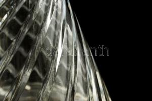 Dekoratív ezüst (Ag.) nyakú likőrős üveg dugóval, jelzett, hibátlan, m:28 cm