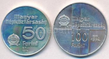 1974. 50Ft Ag + 100Ft Ag "MNB" T:BU
Adamo EM44, EM45