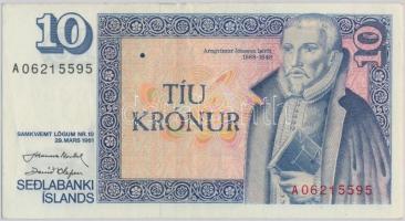 Izland 1961. 10K T:III szép papír Iceland 1961. 10 Kronur C:F nice paper Krause 48.a
