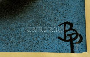 Baráth Péter (?-) Az ördög és cimborája. Vegyes technika, papír, 33×22 cm