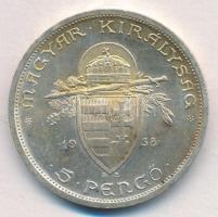 1938. 5P Ag "Szent István" T:1-,2 patina
Adamo P8.1