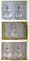 cca 1926 Eger, a Fotó-Gráf műteremben készült katonaportrék, 21 db vintage üveglemez negatív, 8x12 cm