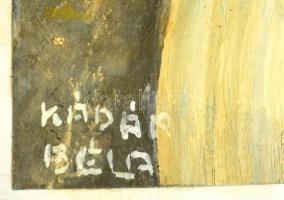 Kádár jelzéssel: Kalapos nő. Vegyes technika, papír, üvegezett keretben, 35×25 cm