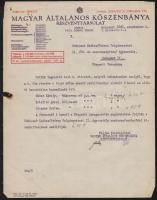 1941 Magyar Általános Kőszénbánya Rt. Hidas Károly mérnök, építési vállalkozó cégének szóló, levelei...