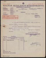 1941 Magyar Általános Kőszénbánya Rt. Hidas Károly mérnök, építési vállalkozó cégének szóló, levelei...