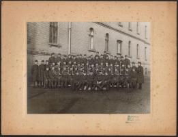 cca 1915 Katonai csoportképek, 3 db, kasírozva, 17x23 cm