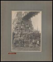 cca 1915 Katonai csoportképek, 3 db, kasírozva, 17x23 cm