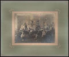 cca 1915 Katonai csoportképek, 3 db, kasírozva, 17x23 cm