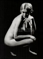 cca 1975 Aktfotók, 3 db jelzés nélküli vintage fotóművészeti alkotás, 30x40 cm