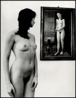 cca 1984 Menesdorfer Lajos: Élőben és festve, pecséttel jelzett, vintage fotóművészeti alkotás, 38x30 cm