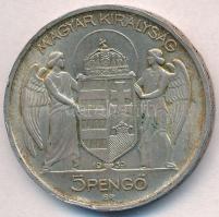 1939. 5P Ag "Horthy balra" T:2 patina,ph