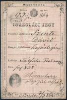 1864 Igazolási jegy hajóslegény részére