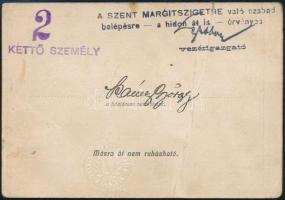 1927 Magyar kir. Folyam és Tengerhajózási Vállalat szabadjegy