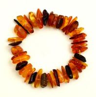 Borostyán gumis karkötő, kitágult gumival