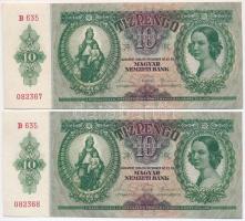 1936. 10P (2x) sorszámkövetők T:II