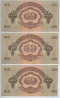 1944. 100P "A Vöröshadsereg Parancsnoksága" (3x) "PC" sorozat, sorszámkövetők T:...
