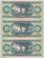 1962. 10Ft (3x) sorszámkövetők T:I