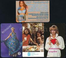1972-2015 12 db  hölgyeket ábrázoló kártyanaptár, közte erotikusak