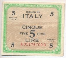 Olaszország / Szövetséges megszállás 1943A 5L T:III szép papír Italy / Allied occupation 1943A 5 Lire C:F nice paper