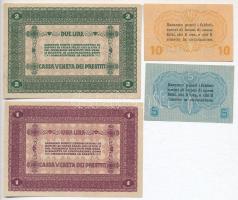 Olaszország / Velence / Osztrák-magyar megszállás 1918. 5c + 10c + 1L + 2L T:II,III sarkokon kis rag...