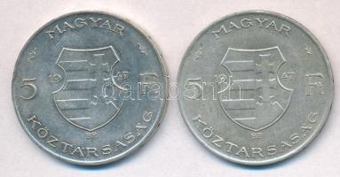 1947. 5Ft Ag "Kossuth" (2x) T:2,2-