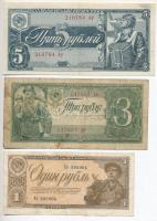 Szovjetunió 1938. 1R + 3R + 5R T:III,III- Soviet Union 1938. 1 Ruble + 3 Rubles + 5 Rubles C:F,VG