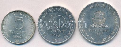 1948. 5Ft Ag "Petőfi" + 10Ft Ag "Széchenyi" + 20Ft Ag "Táncsics" - &qu...