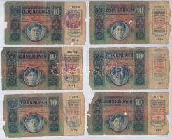 1915. 10K (10x) közte hamis(?) felülbélyegzés T:IV