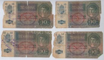 1915. 10K (10x) közte hamis(?) felülbélyegzés T:IV