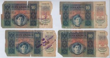 1915. 10K (10x) közte hamis(?) felülbélyegzés T:IV
