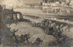 1914 An der Marne! / WWI The battle of Marne art postcard, German soldiers s: R. Tacke (EK)