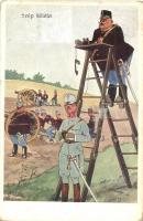 Szép kilátás! / K.u.K. military humour, ladder. B. K. W. I. 880-1. s: Fritz Schönpflug (fa)