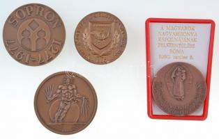 4db-os vegyes magyar és külföldi emlékérem tétel, közte Renner Kálmán (1927-1994) 1977. "Sopron...