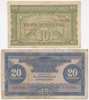 Ausztria / Szövetséges megszállás 1944. 10Sch + 20Sch T:III  Austria / Allied occupation 1944. 10 Schilling + 20 Schilling C:F