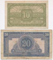 Ausztria / Szövetséges megszállás 1944. 10Sch + 20Sch T:III 
Austria / Allied occupation 1944. 10 S...