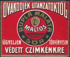 1915 Maltos dupla malátasőr reklámboríték Dreher. / beer advertising 16x13 cm